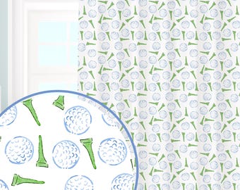 Colorful Golf Tee Pattern Curtains | Golf Window Curtains, Golf Bedroom Curtains, Blackout Curtains, Golf Ball Pattern Curtains