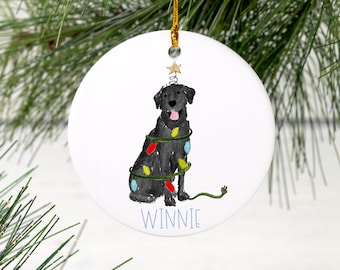 Christmas Festive Lab Ornament | Labrador Retriever Christmas Ornament, Black Lab Ornament, Chocolate Lab, Red Lab, Silver Lab, White Lab