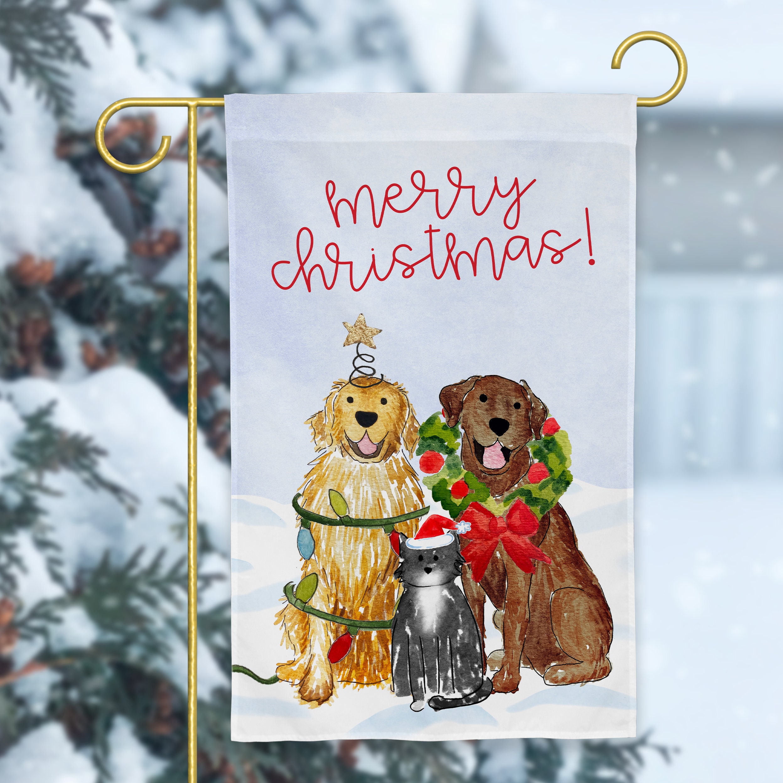 Festive Christmas Mix and Match Pet Garden Flag Personalized Pet Yard…