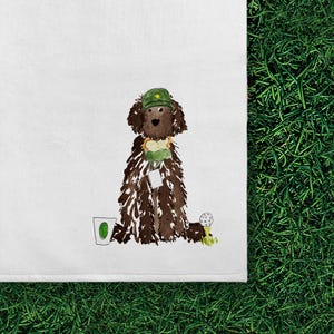 Golf Patron Doodle Golf Towel | Golf Master Goldendoodle Golf Towel, Labradoodle Golf Towel, Mens Golf Gift, Personalized Golf Towel brown