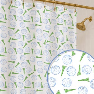 Colorful Golf Tee Pattern Shower Curtain