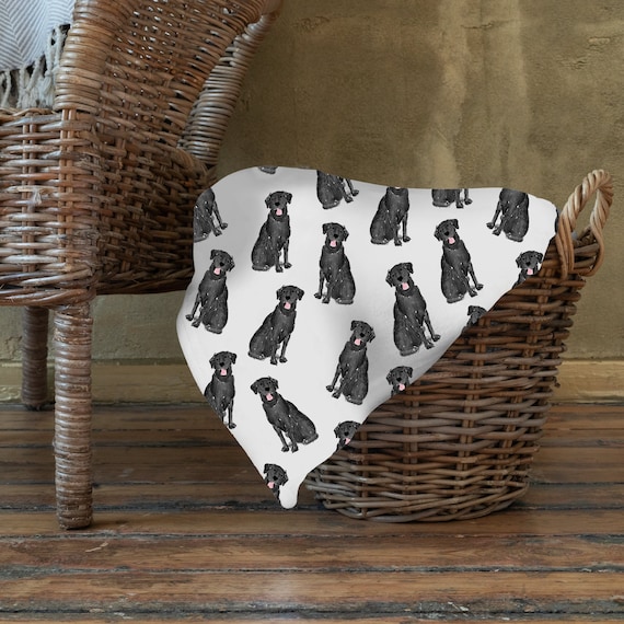 Black lab throw blanket top
