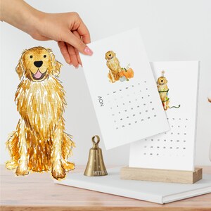 Calendrier De L'Avent Golden Retriever 2025 – 24 Décorations En Acrylique 2D – Calendrier De Noël Collectionnable