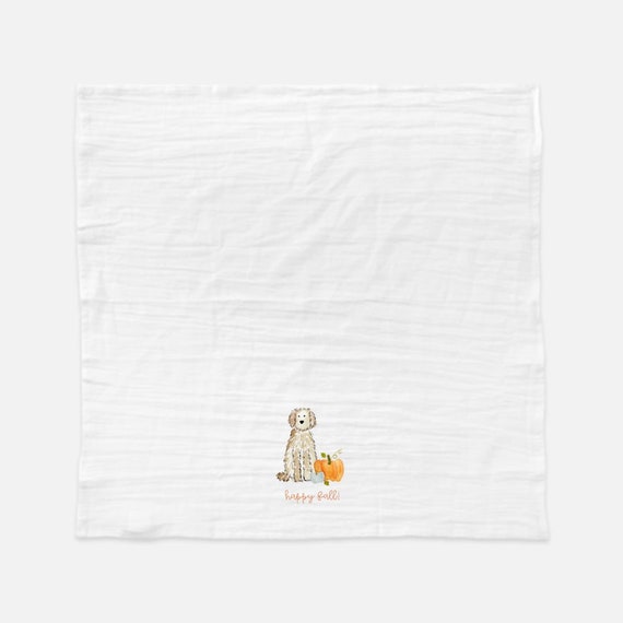 Embroidered White Kitchen Hand Towel and Cloth Christmas Gingerbread Man  Doodle