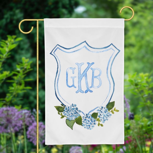 The Katherine Crest Garden Flag | Personalized Monogram Crest, Monogram Garden Flag, Personalized Crest Gift