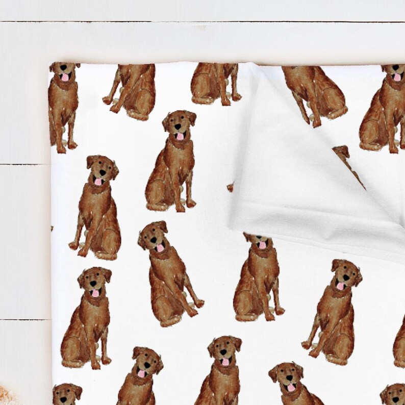 Akvarell labrador jersey-filt | Labrador babyfilt, choklad labrador babyfilt, gul labrador-filt, vit labrador babypresent Chocolate