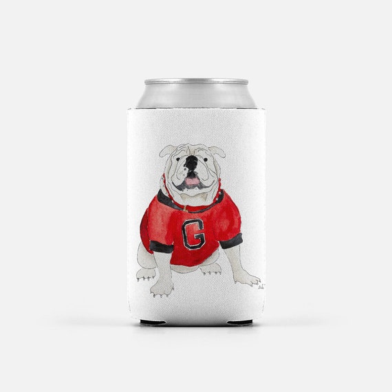 Watercolor Bulldog Can Coolers Koozie Tailgate Etsy