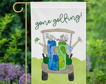 Trädgårdsflagga för golf | Golfträdgårdsflagga, golfbilsflagga
