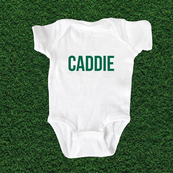 Golf Caddie Baby One Piece | Caddie Baby Outfit, Golf Baby Shirt, Golf Pregnancy Announcement, Golfing Caddie Outfit