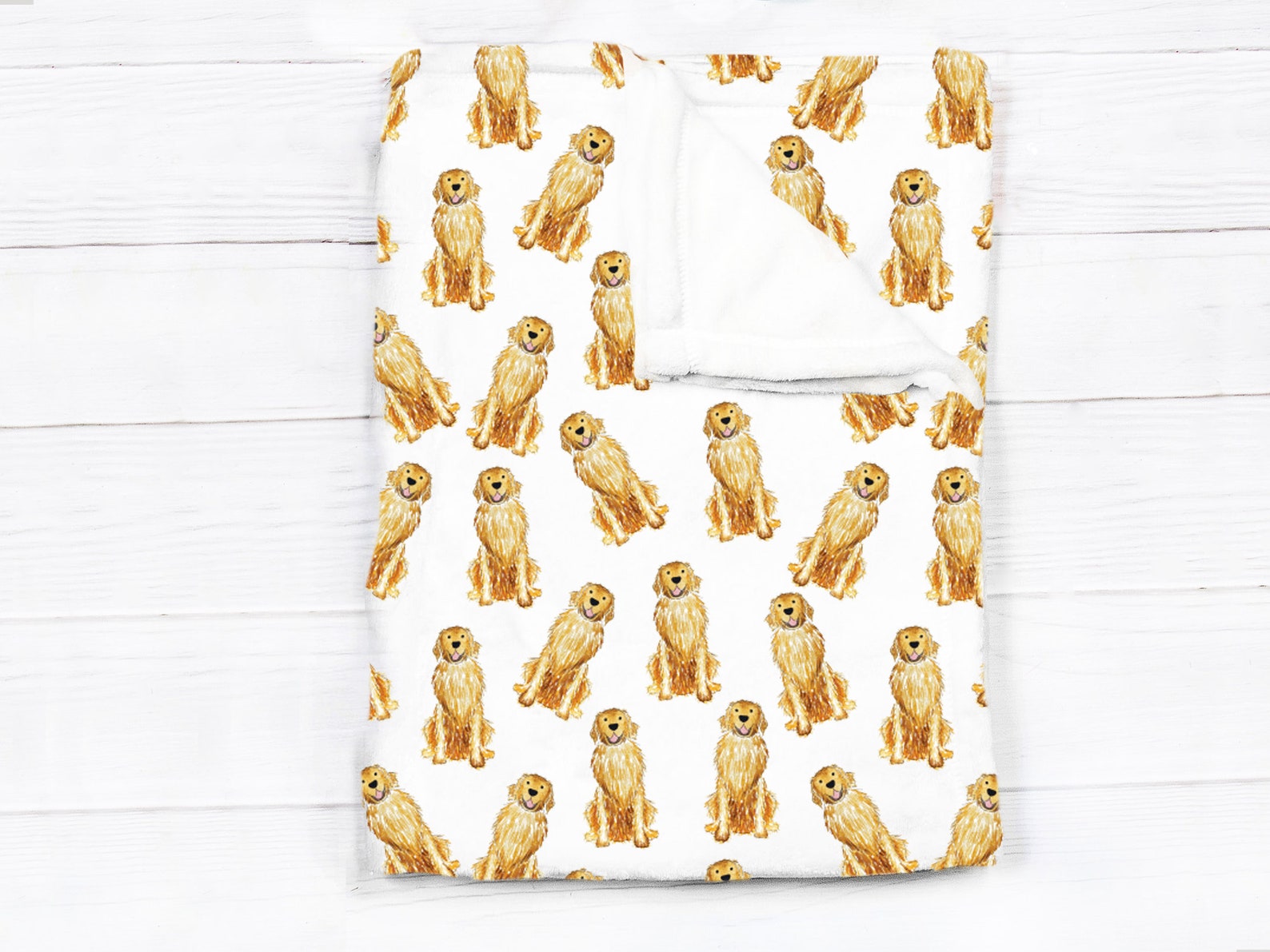 Golden Retriever 40x60 Minky Blanket