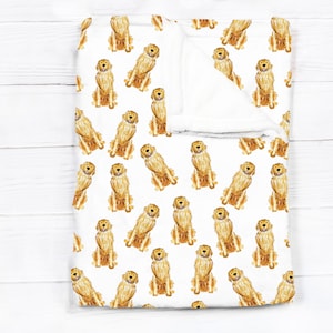 Golden Retriever 40x60 Minky Blanket | Golden Retriever Blanket, Golden Retriever Minky Throw Blanket, Red Golden Retriever