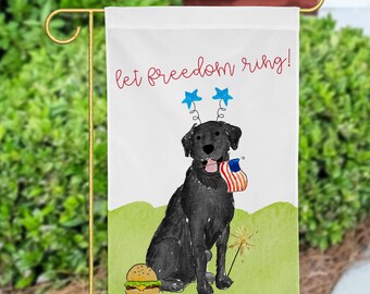 Patriotic Lab Garden Flag | Fourth of July Garden flag, Black Lab, White Lab, Yellow Lab, Red Lab, Chocolate Lab