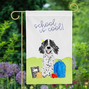 Smarty Pants Spaniel Garden Flag | Back to School Classroom Flag, Springer Spaniel, English Spaniel, Parti Spaniel, Boykin Spaniel