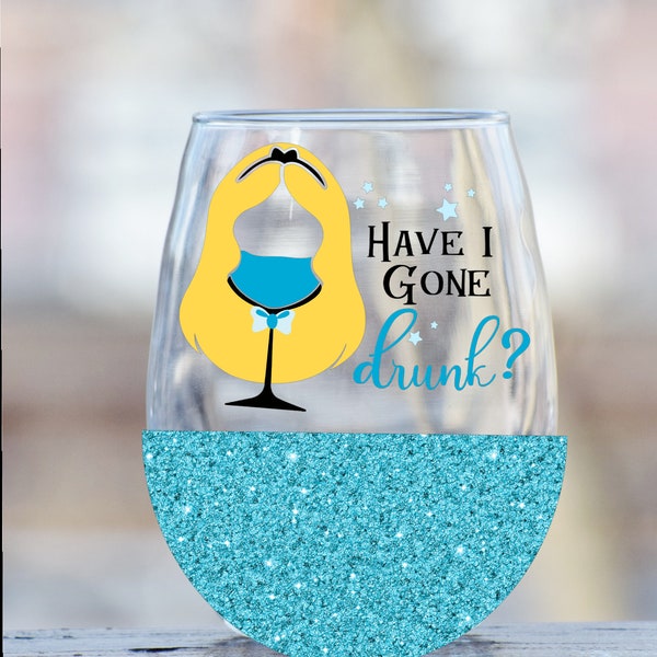 Alice in Wonderland wine glass gift princess