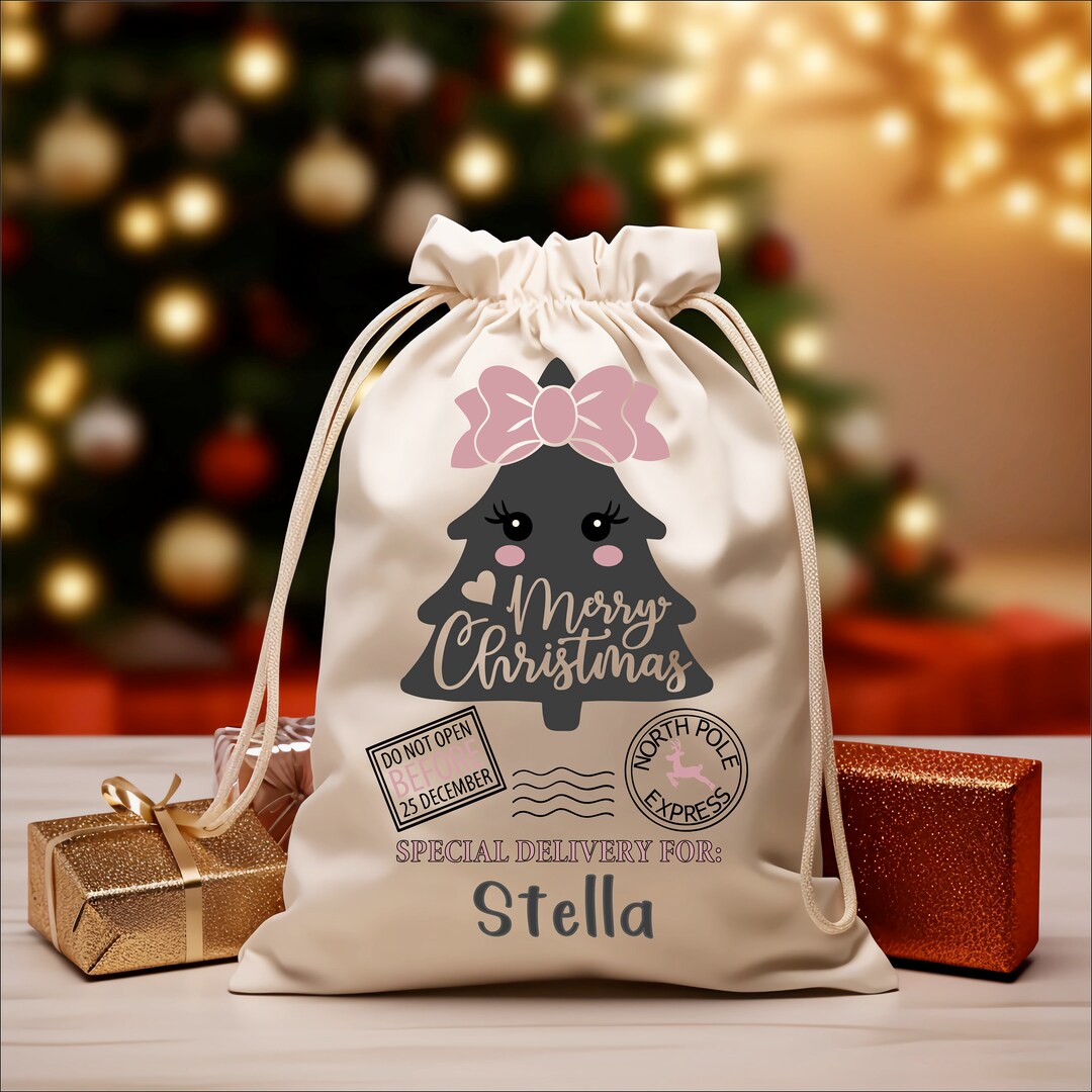 Santa Sack Gift Wrapping Personalized Gift Bag 19x17 Inches - Etsy