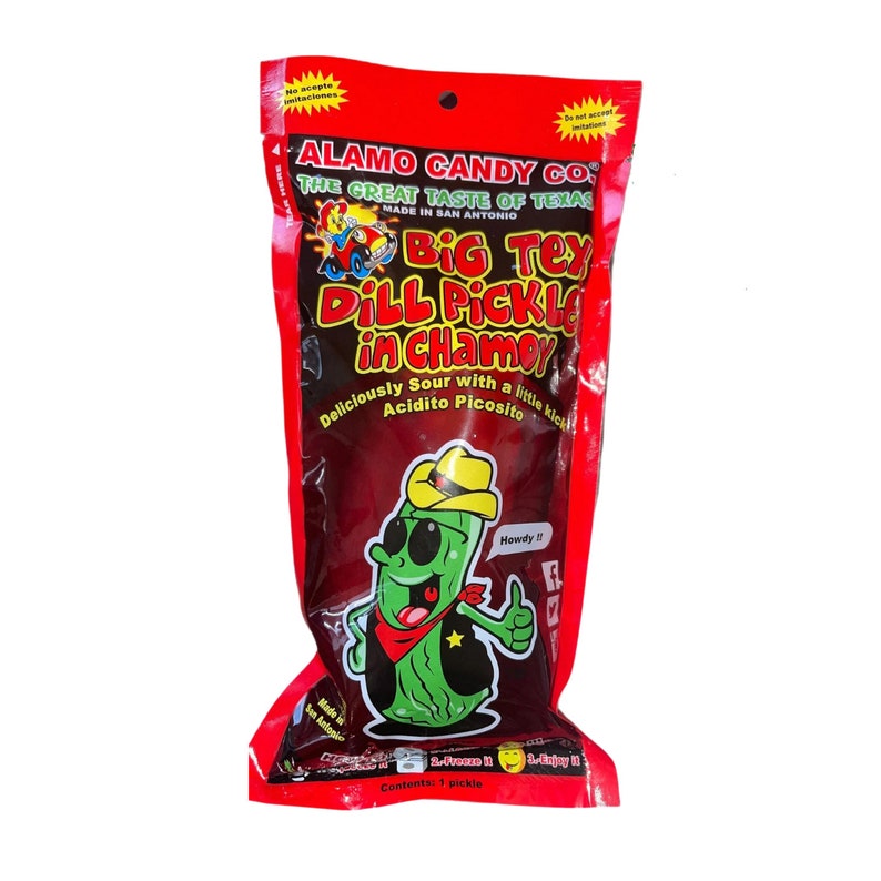 Alamo Candy Co. Chamoy Pickle Big Tex Dill Pickle in Chamoy Etsy