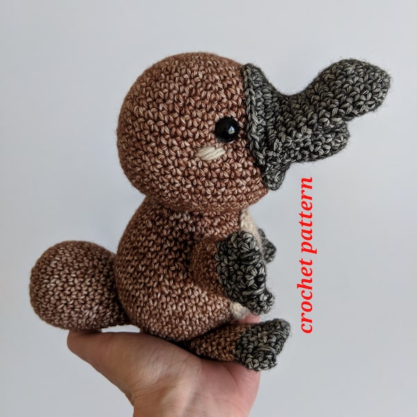 Crochet amigurumi pattern -  Perry the Platypus - digital file - english - Australian animals Belle and Grace HMC