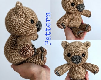 Wombat crochet pattern - amigurumi - wonda the Wombat - Australian Animal English Belle and Grace HMC