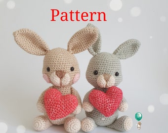 Mia Bunny, crochet rabbit pattern, amigurumi bunny, pdf  file Belle and Grace HMC