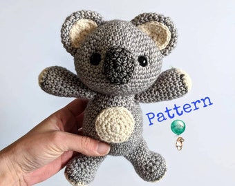 Pdf file - Crochet pattern - Koala - Amigurumi - Teddy - Toy - Australia English Belle and Grace HMC