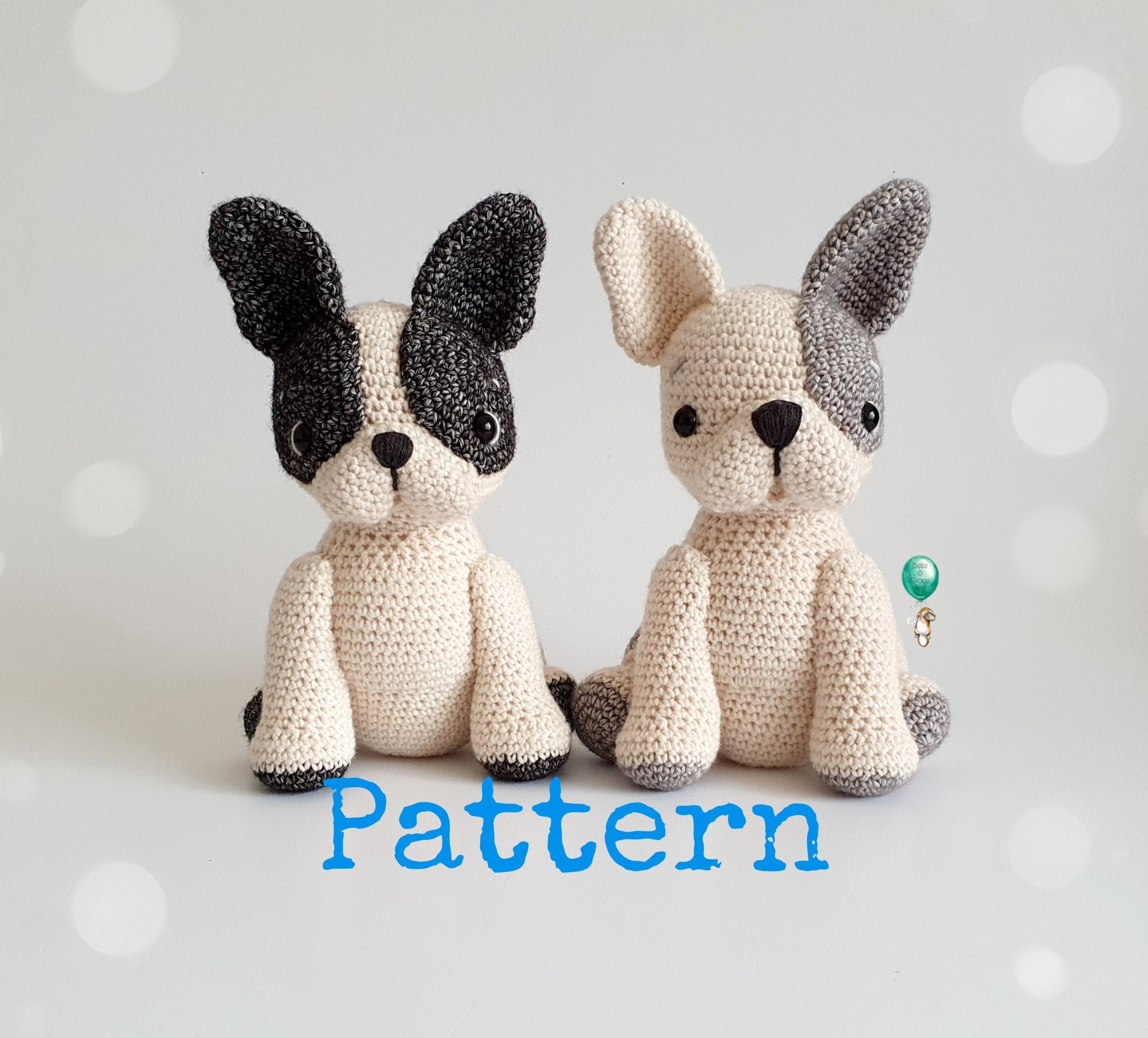 French Bulldog Amigurumi Pattern Crochet Frenchie DIGITAL FILE Etsy