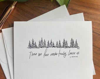 Sympathy Card | Those we love | Minimalist Tree Design | Memories Quote