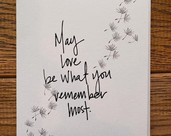 Sympathy Card | Remembrance | Minimalist Design | Memories Quote