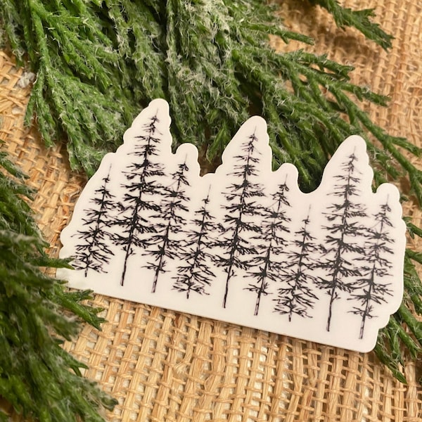 In the Pines Sticker | Pine Tree Sticker | Nature Sticker | Unique Sticker | Hand Sketched | Nature Lover Gift | Hiker Sticker