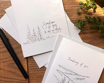 Thinking of You Card | Minimalist Design | Tree Design | Winnie the Pooh Quote
