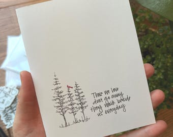 Sympathy Card | Minimalist Cardinal Tree Design, Comforting Quote