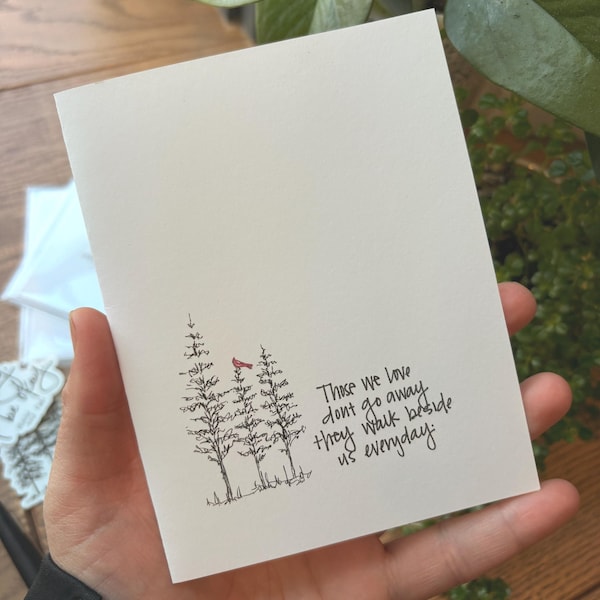 Sympathy Card | Minimalist Cardinal Tree Design, Comforting Quote