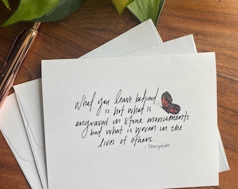Hand-Sketched Butterfly Sympathy Card | Encouragement Quote Stationery