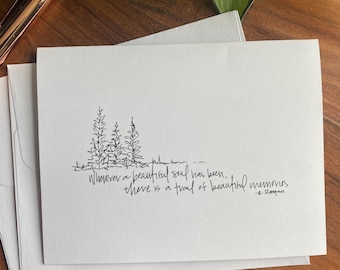 Sympathy Card | Thinking of You Card | Minimalist Tree Design | Memories Quote