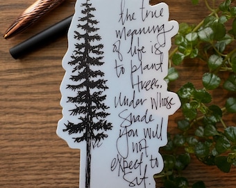 NEW | Minimalist Tree Sticker | Nature Lover Decal | Intentional Living Quote
