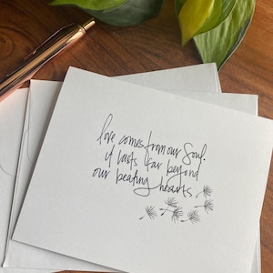 Tarjeta de felicitación / Condolencias / El amor viene del alma