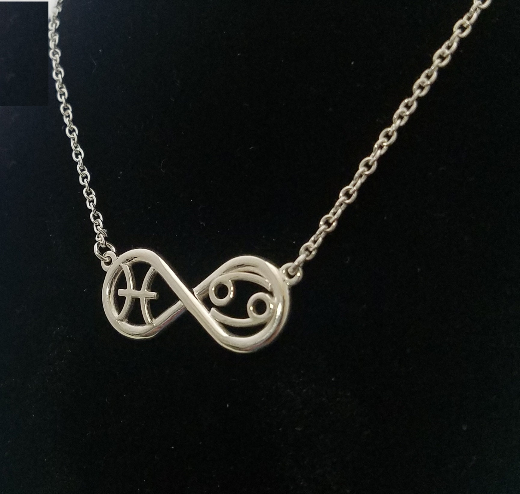 Cancer Infinity Zodiac Necklace - Etsy 