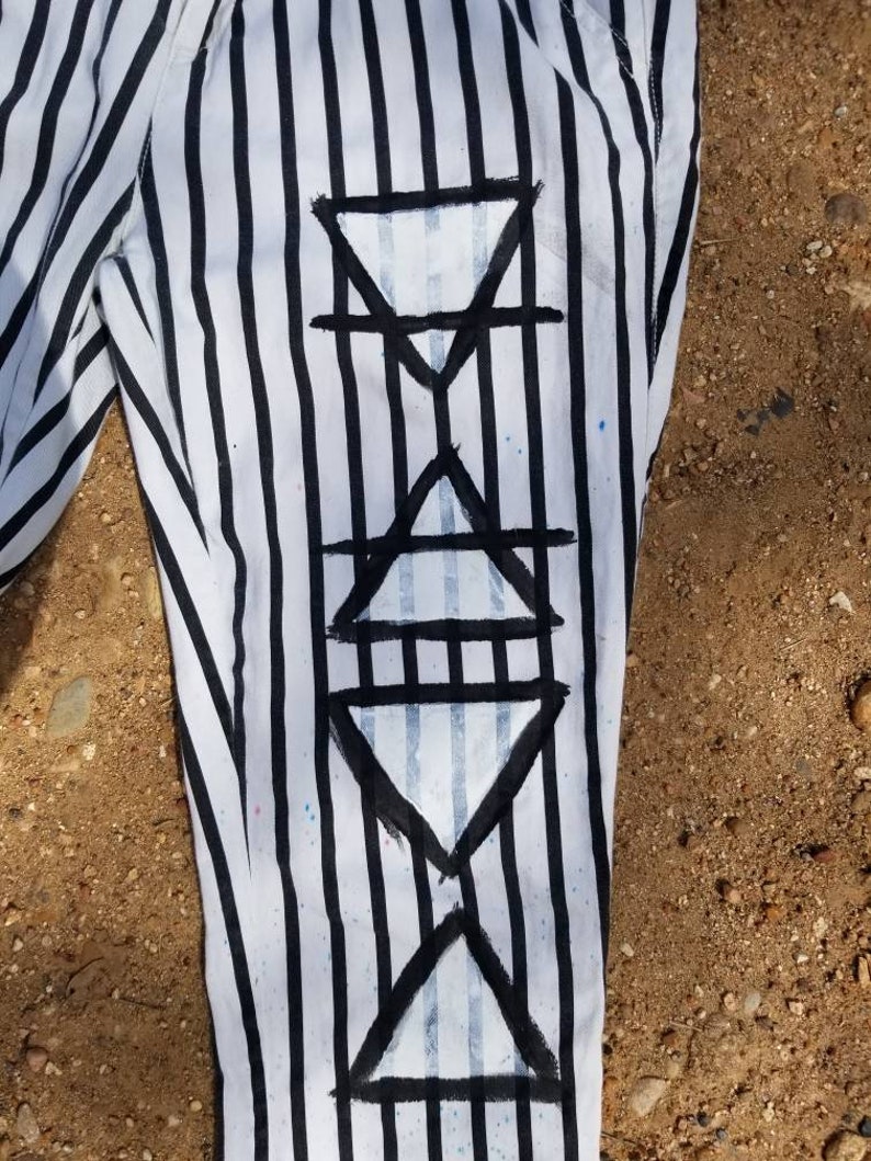 Hand-painted Balance of Elements Striped Pants