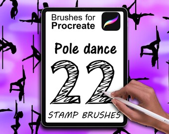 22 Pole dance, Stamps & Brushes for Procreate, Use on iPad with Apple Pencil, Instant Download, High Quality