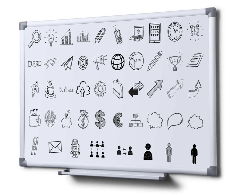 48 Flipchart Doodles for Business, Stampes for Procreate, Stamp, Use on