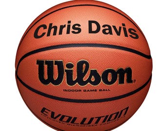 Ballon de basket-ball Wilson Evolution personnalisé pour l'intérieur : 29,5 po. 28,5 po. ou 27,5 po.