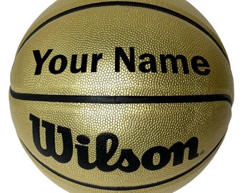 Cadeau de basket-ball Wilson noir et or personnalisé taille 29,5 pouces