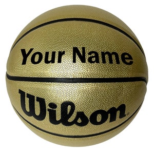 Customized Personalized Wilson Black and Gold Basketball Size 29.5" Gift