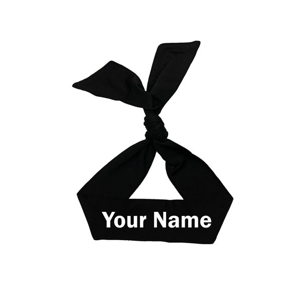 Customized Personalized Sports Tie Headband, Custom Ninja Style Headtie in Multiple Colors and Fonts