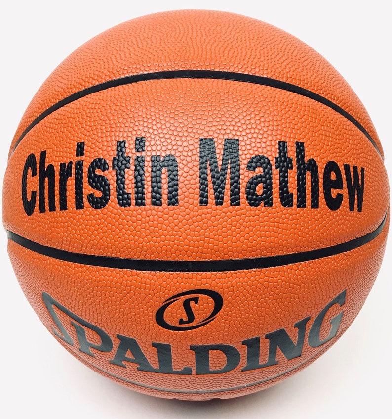 Customized Spalding Basketball with Black Text