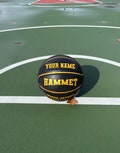 Customized Personalized Hammet Black and Gold Basketball Size 29.5" or 28.5", Great Custom Basketball Gift