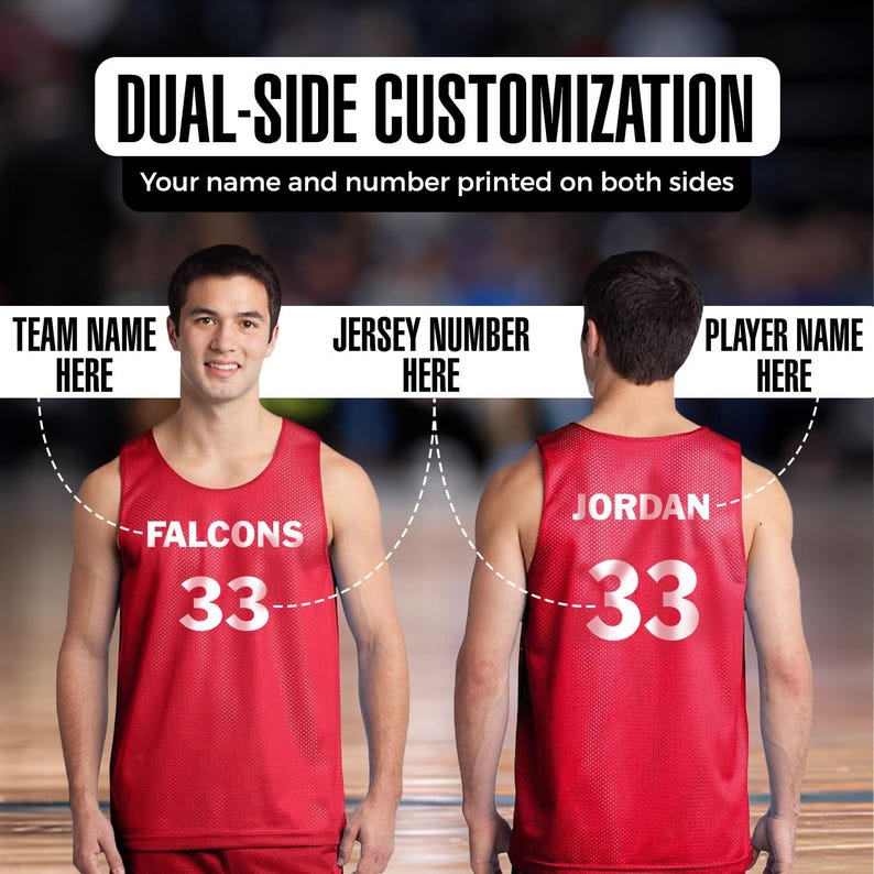 Customized Basketball Mesh Jersey with Both Sides Personalized