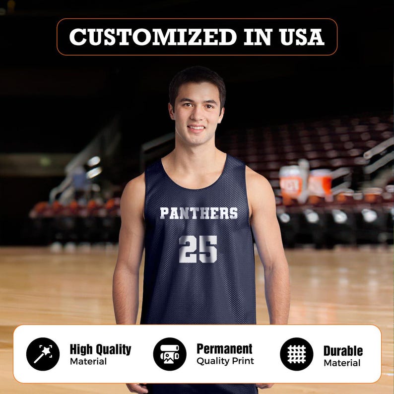 Customized in USA Basketball Jersey Polyster Mesh