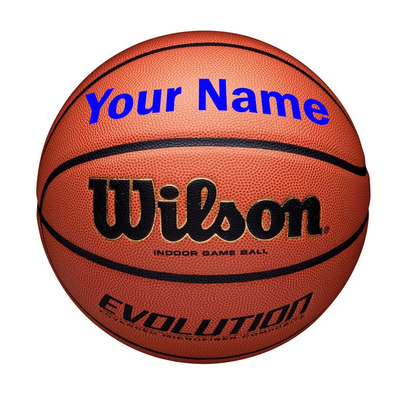 Customized Personalized Wilson Evolution Basketball with Blue Text