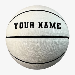 Customized All White Basketball Indoor Outdoor Size 29.5&quot; or 28.5&quot;, Personalized Basketball Gift