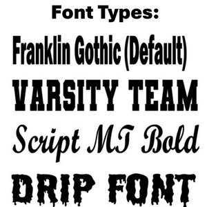 Font Option Types for Custom Text